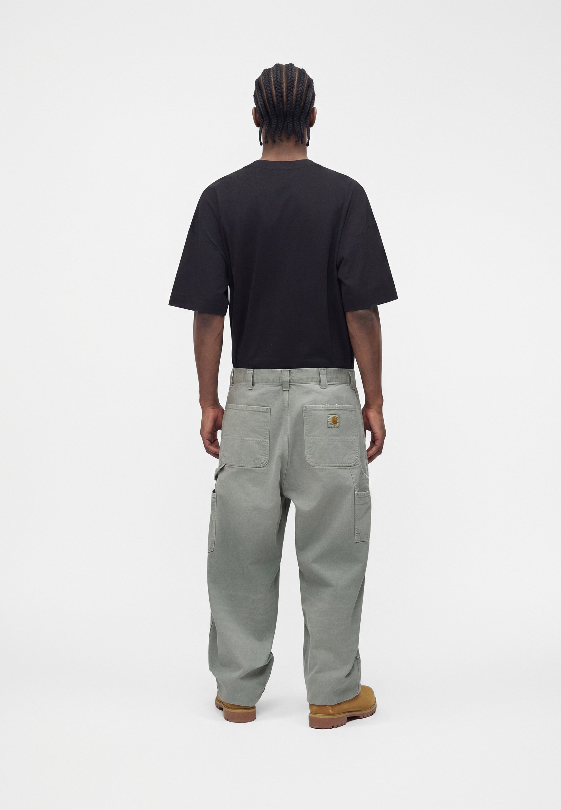 Carhartt WIP DOUBLE KNEE - Broek - shady green destroy wash/groen