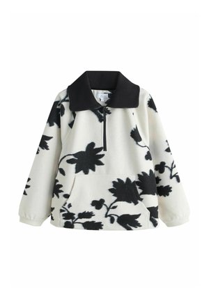 REGULAR FIT - HALF ZIP - Fleece jumper - black/white floral