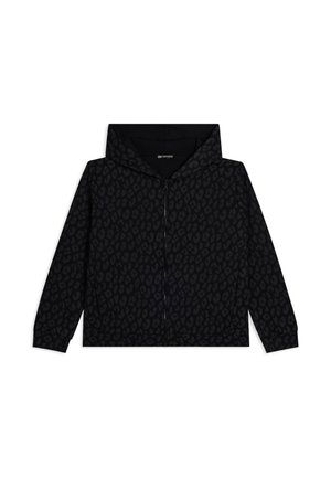 LEOPARDATA CON ZIP E CAPPUCCIO - Sweat zippé - anthracite