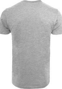 Gray short-sleeve T-shirt made of soft cotton, featuring a classic round neckline and a smooth, even texture without additional embellishments.