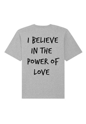POWER OF LOVE BACK HEAVYWEIGHT - T-shirt imprimé - mottled grey