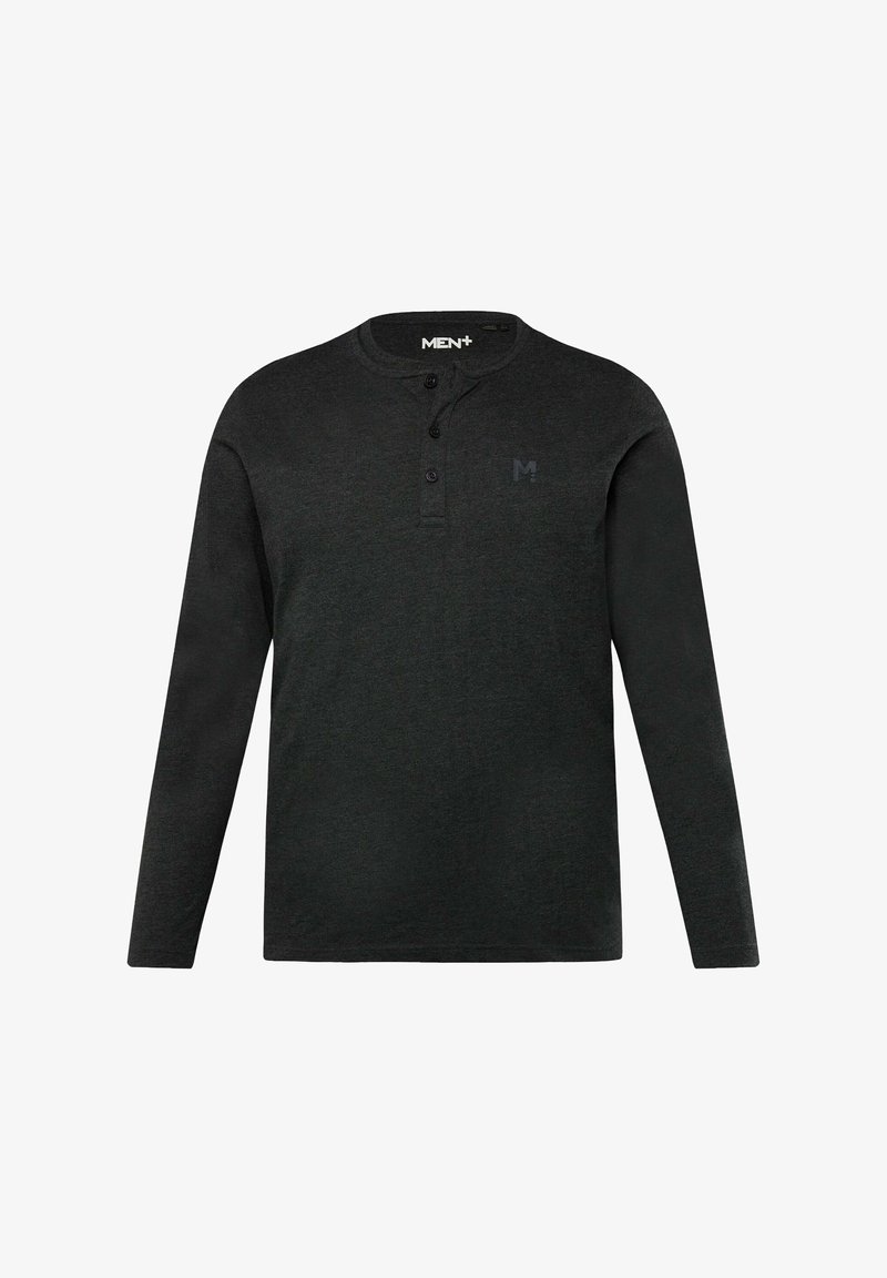 Men Plus Bluzka z długim rękawem/czarny - Main Image