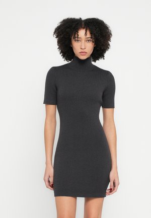 LUREX TNECK MINI DRESS - Neulemekko - coal