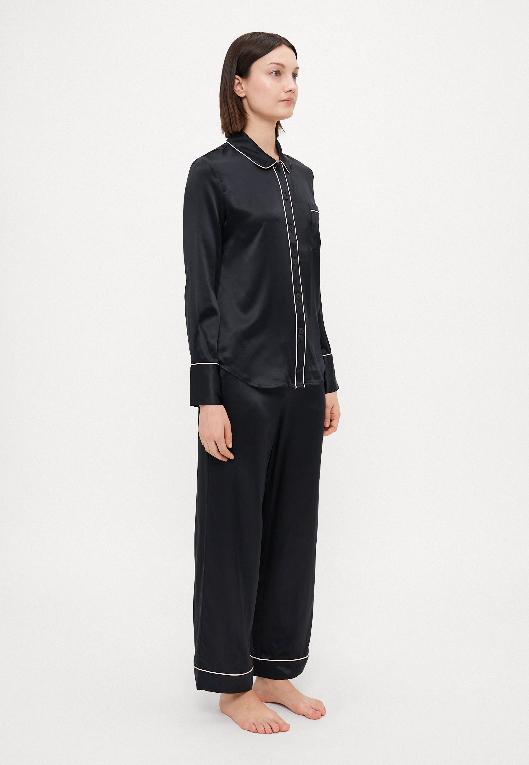 【AGENT PROVOCATEUR】classic pyjama シャツ Classic Pyjama Shirt in Black | Agent Provocateur All Nightwear