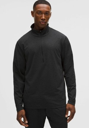 SOFT HALF ZIP - Langarmshirt - heathered black heathered obsidian