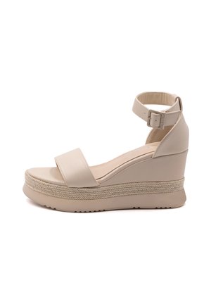 High heeled sandals - beige