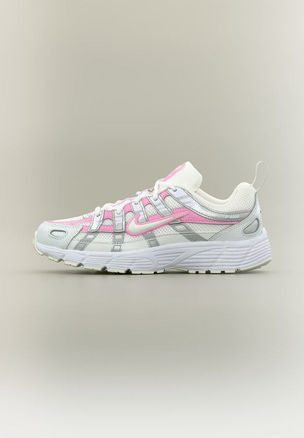 P 6000 LACE UNISEX - Sneakers low - white/off white/pink rise/off white/metallic silver-coloured