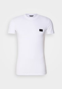 SUPER SLIM FIT WITH LOGOED PLATE - Tricou basic - white