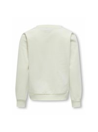 Lichtgekleurde sweatshirt met een ronde hals en geribbelde manchetten. Gladde textuur, aansluitend ontwerp en eenvoudige stijl zonder extra versieringen.