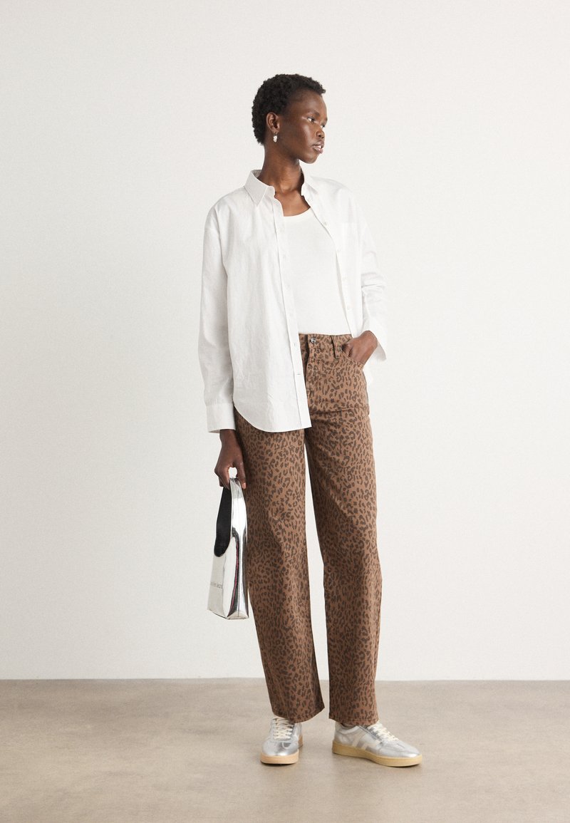 Pantalon Femme DKNY En Soie Marron - Taille 8 - Neuf Avec étiquettes