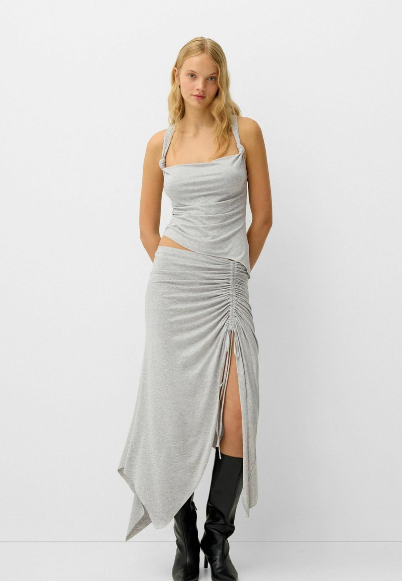 Bershka Top grijs gemêleerd Bershka Top grijs gemêleerd