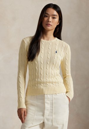 Polo Ralph Lauren CABLE-KNIT COTTON CREWNECK SWEATER - Πουλόβερ - cream