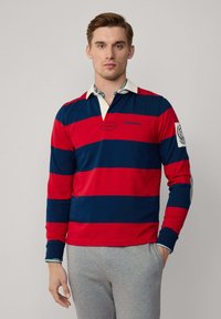 Façonnable IQON STRIPE RUGBY - Poloshirt - berry red