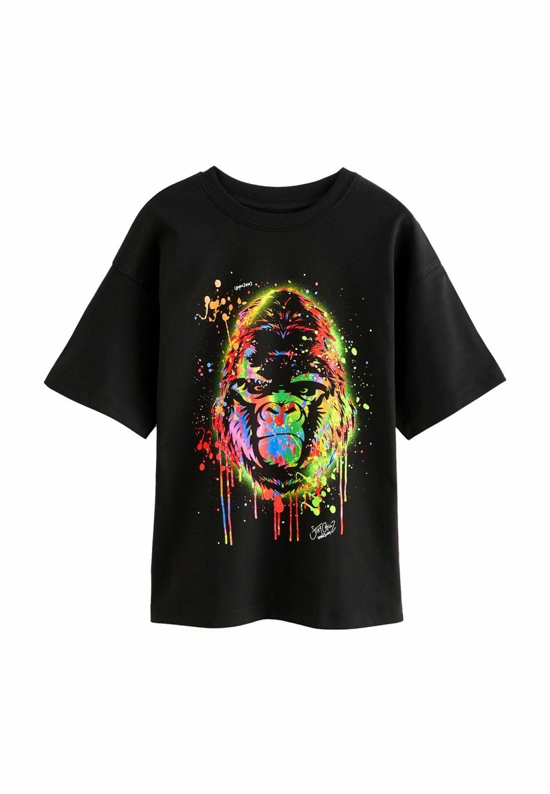 Next RELAXED FIT SHORT SLEEVE GRAPHIC STANDARD - Triko s potiskem - black rainbow gorilla