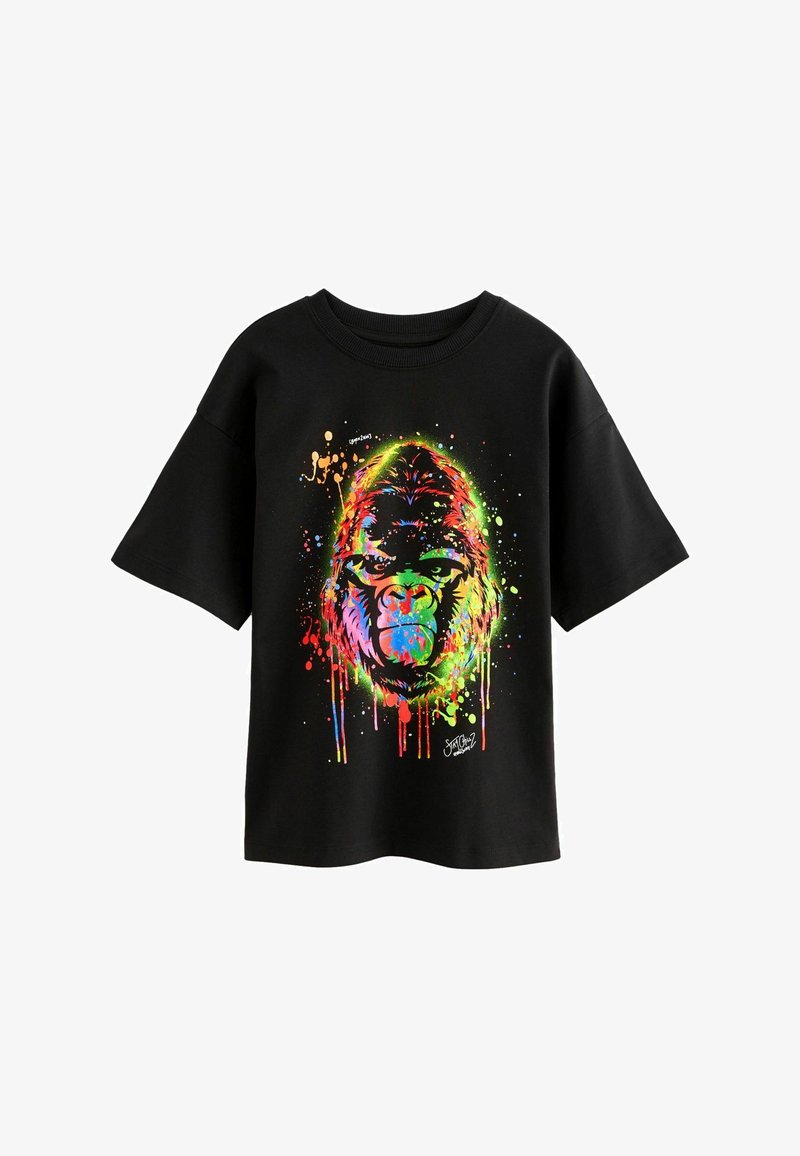 Next RELAXED FIT SHORT SLEEVE GRAPHIC STANDARD - Trükipildiga T-särk - black rainbow gorilla