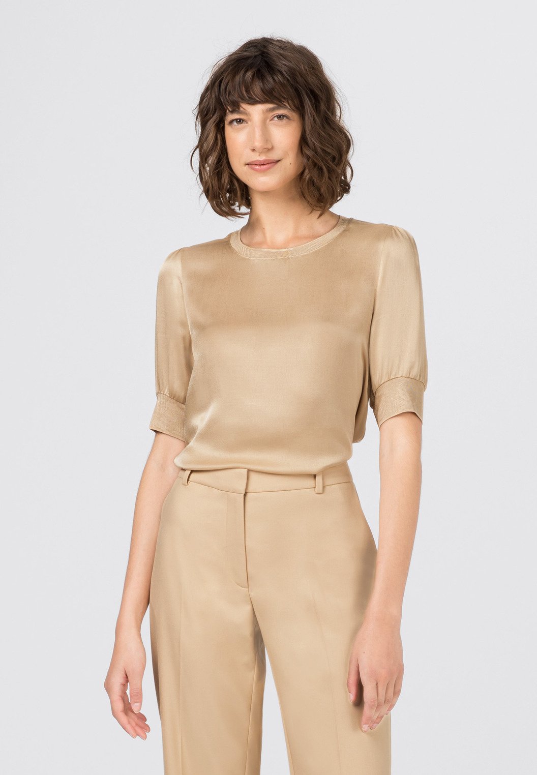 Haut Femme Hallhuber - Taille 12, Manches Courtes, Coton Blanc, Neuf Sans étiquette