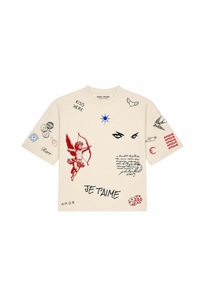 Mira Paris, FLASH TATTOO BOXY TEE  UNISEX - T-shirt print - natural raw