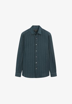 Massimo Dutti, REGULAR FIT STRIPED 100% LINEN SHIRT - Overhemd - green