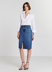 Calliope CON SPACCO - Jupe en jean - blu denim medio