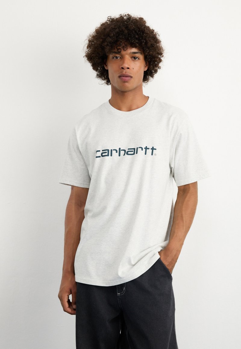 Carhartt WIP SCRIPT - Print T-shirt - ash heather/duck blue