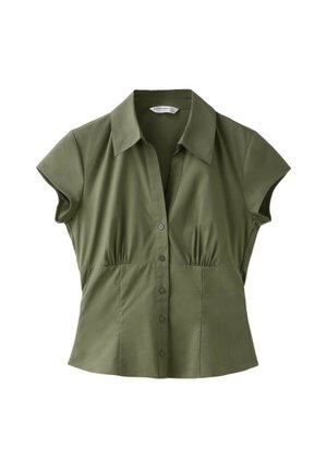Stradivarius, SHORT SLEEVE SHIRT WITH UNDERBUST SEAM 02075328 - Camicia - mottled green