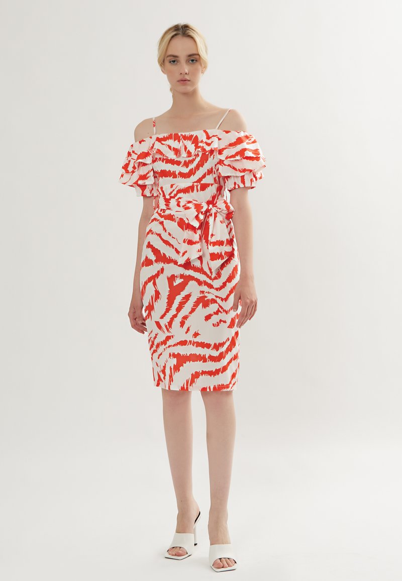 Damen Freizeitkleider | INFLUENCER OFF-SHOULDER Etuikleid mango/orange - CE72065 Damen Freizeitkleider | INFLUENCER OFF-SHOULDER Etuikleid mango/orange - CE72065