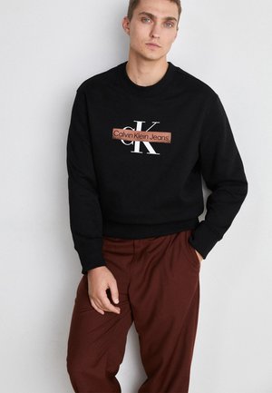 Calvin Klein Jeans, MONOLOGO CREW NECK UNISEX - Felpa - black