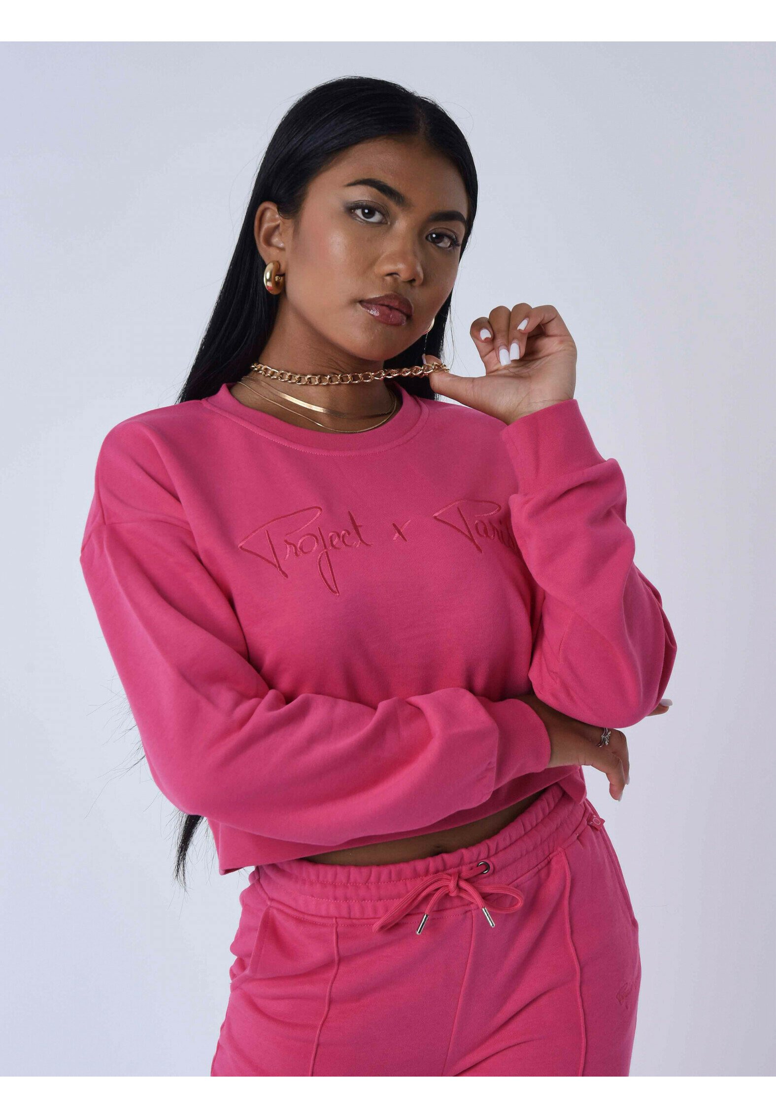 Project X Paris BASIC COURT AMPLE - Sweatshirt - fuchsia/fuschia -  ZALANDO.FR
