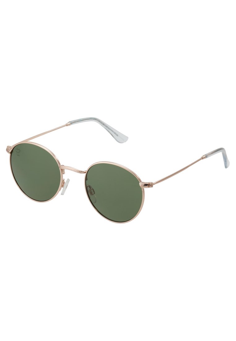 Gold coloured green sunglasses