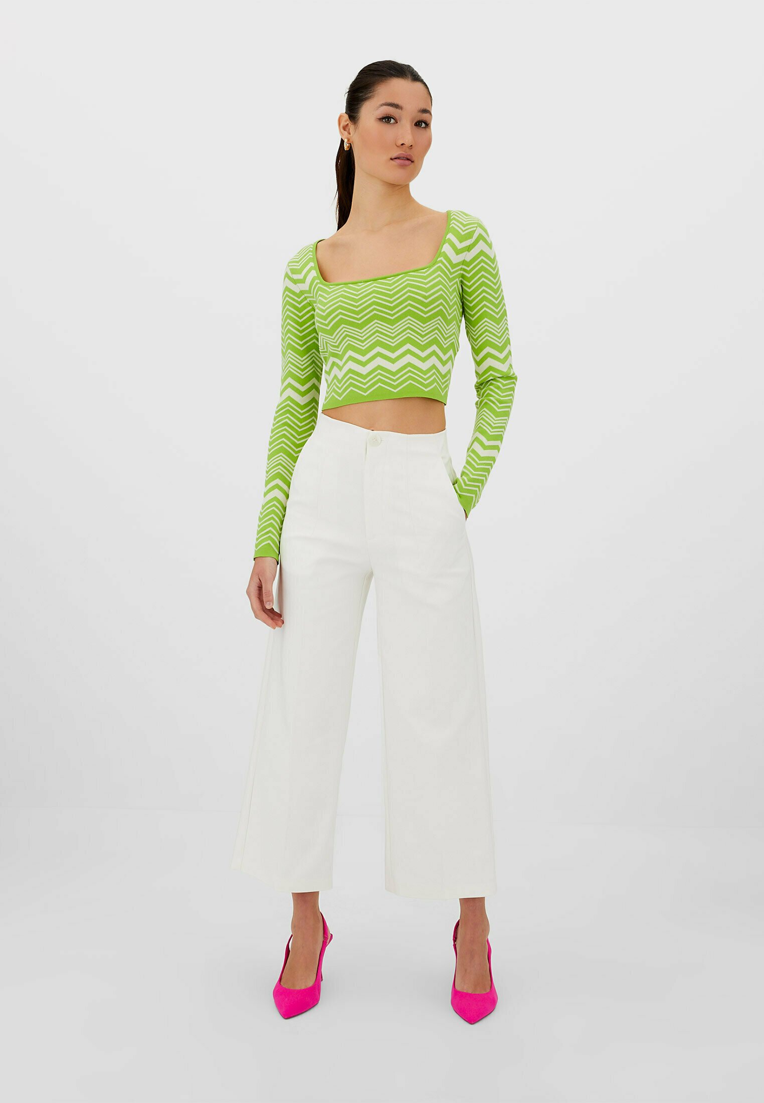 Stradivarius Pantaloni - white/bianco - Zalando.it