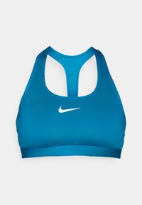 SWOOSH GEPOLSTERTER - Medium support sports bra - green abyss/white