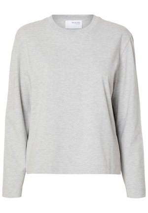 Selected, SLFESSENTIAL LS BOXY TEE NOOS - Camiseta de manga larga - light grey melange
