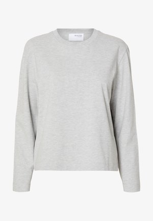 Selected, SLFESSENTIAL LS BOXY TEE NOOS - Camiseta de manga larga - light grey melange