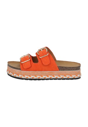 Pantolette flach - orange