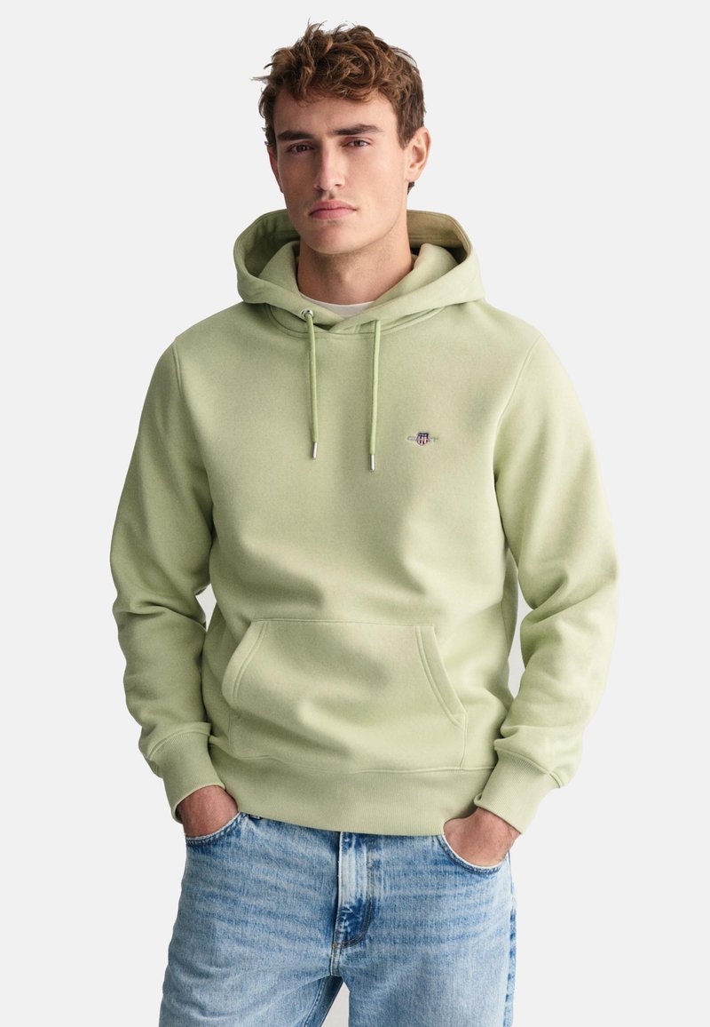 GANT - SHIELD HOODIE - Hættetrøje - hellgrün, Forstør