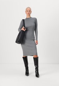 Vero Moda Petite VMWILLOW  HIGHNECK DRESS - Etuikjole - medium grey
