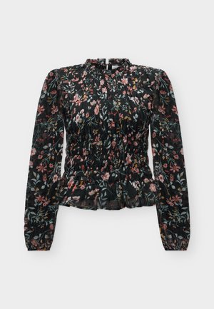 VILA, VIDOBBINE O NECK SMOCK - Μπλούζα - black/flowers