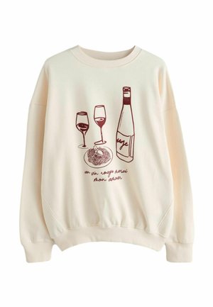 Sweatshirt - ecru burgundy red