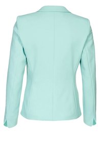 Mintgrøn blazer med en skræddersyet pasform, med klippet revers og lange ærmer med sideslids. Glat stof med et enkelt bagdesign.