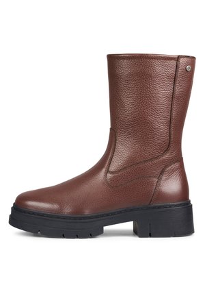 Enkellaarsjes met plateauzool - dark brown