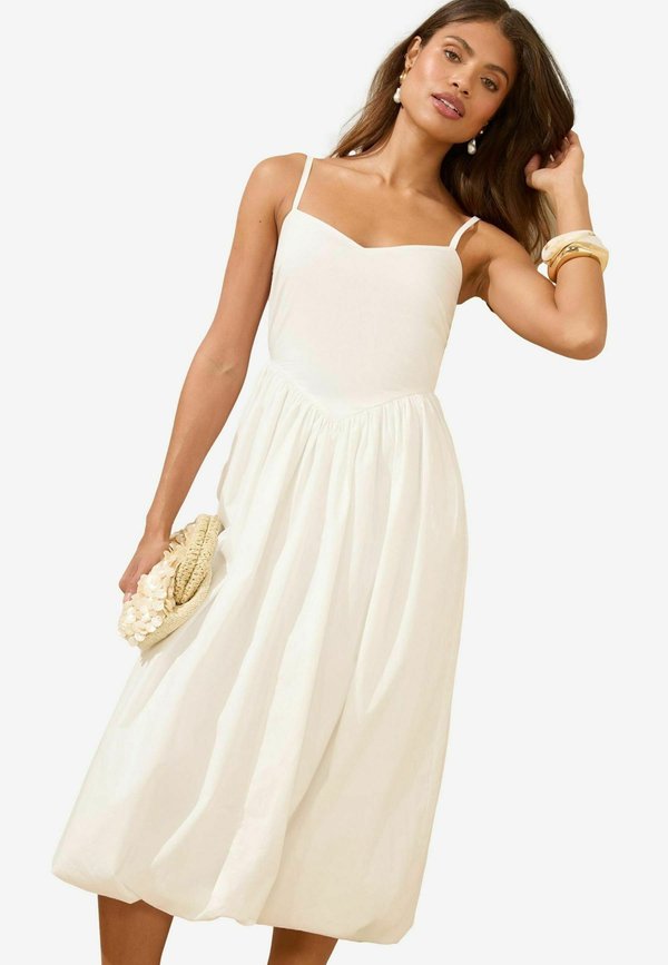 REGULAR FIT SWEETHEART NECK CAMI PUFFBALL MIDI - Freizeitkleid