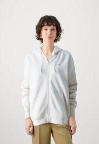Tommy Jeans FLAG ZIP THRU - Hoodie - ancient white