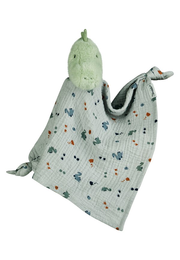 L DINO REXI – Kuscheltuch – graues blau
