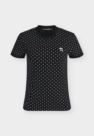 KARL LAGERFELD, IKON SMALL AOP SLIM - Majica kratkih rukava s printom - white/black