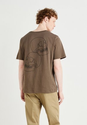 Jack & Jones JJSCULLY TEE CREW NECK - T-shirt print - canteen
