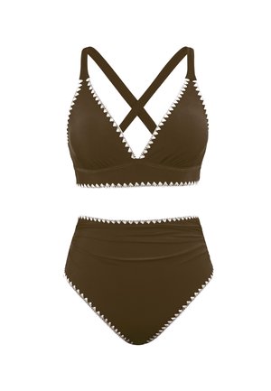 Cupshe SET WITH DARING CRISSCROSS DETAILS - Bikiny - brown