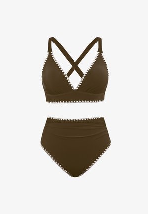 Cupshe SET WITH DARING CRISSCROSS DETAILS - Bikiny - brown