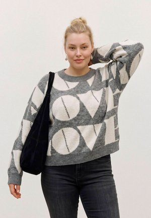Vero Moda Curve, JUMPER VMCLOVE JUMPER - Pullover - medium grey melange