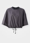 STRIPE BOXY - Blouse - black/thunder grey/sail