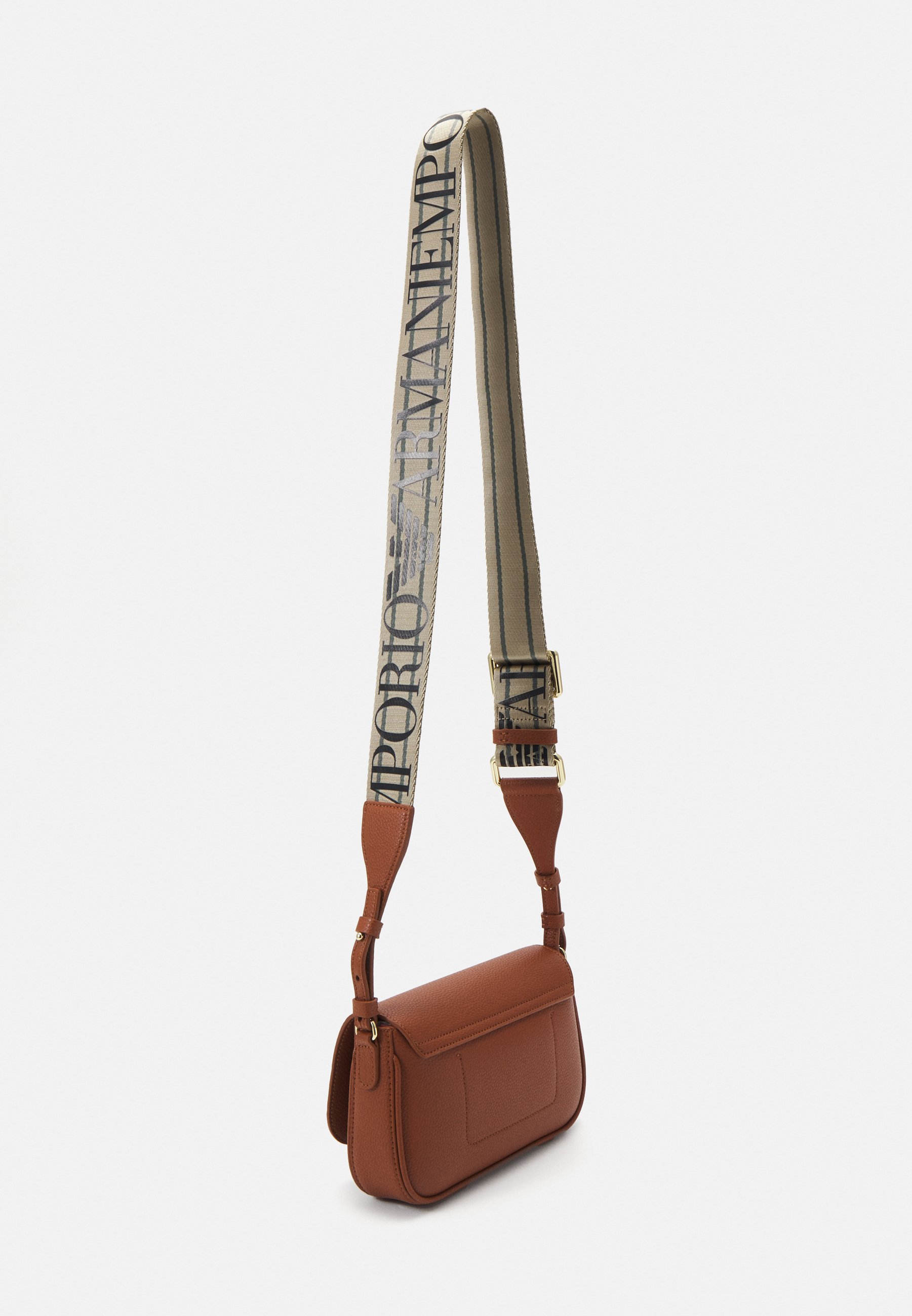 Emporio Armani FLAP CROSS - Cross body bag - cuoio/rosso/dark red